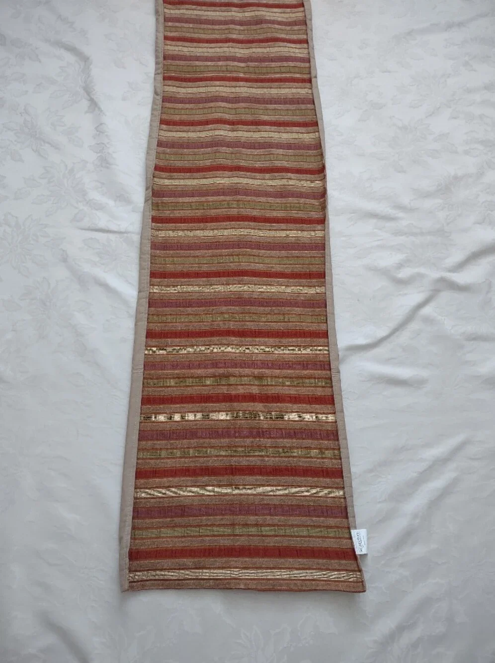 Table Runner Chenille Striped Multi Color